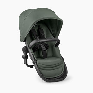 Forest Green Bugaboo Kangaroo Sibling Seat with 5-point harness on black frame - Three Quarter View | Bambi Baby