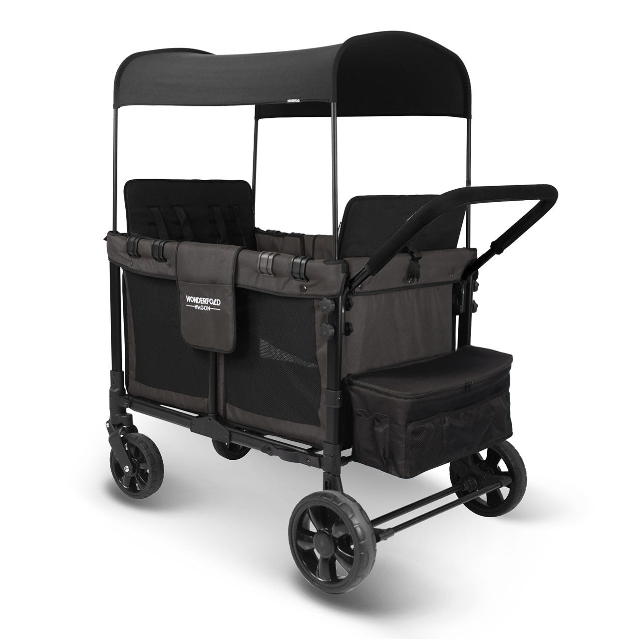Wonderfold W4 OG Quad Stroller Wagon in Volcanic Black- Bambi Baby