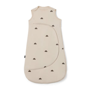 Sand Cotton SnuzPouch Sleep Bag with Cloud Print - Front View | Bambi Baby