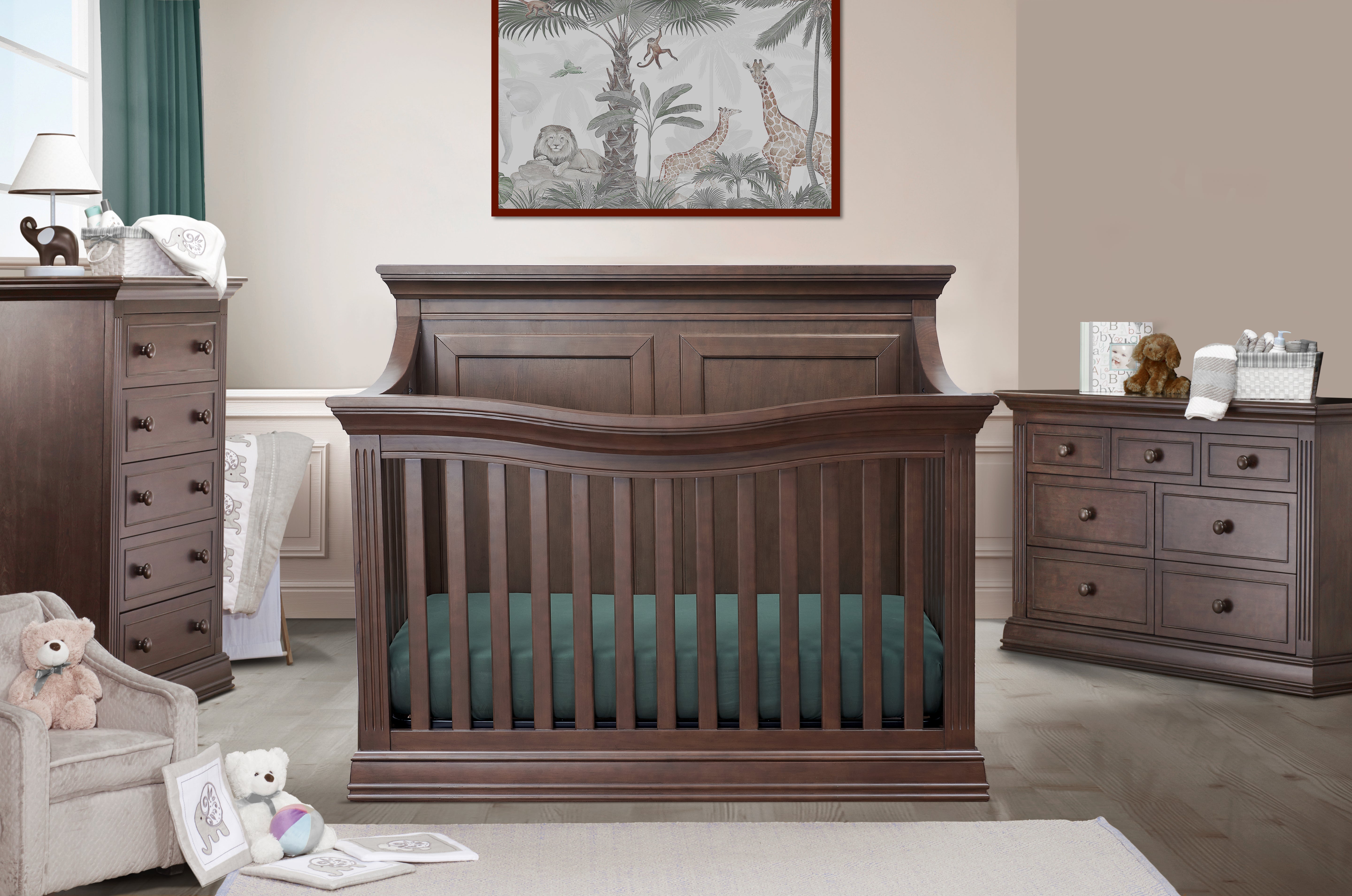Sorelle Providence Flat Top Crib - Chocolate- Bambi Baby