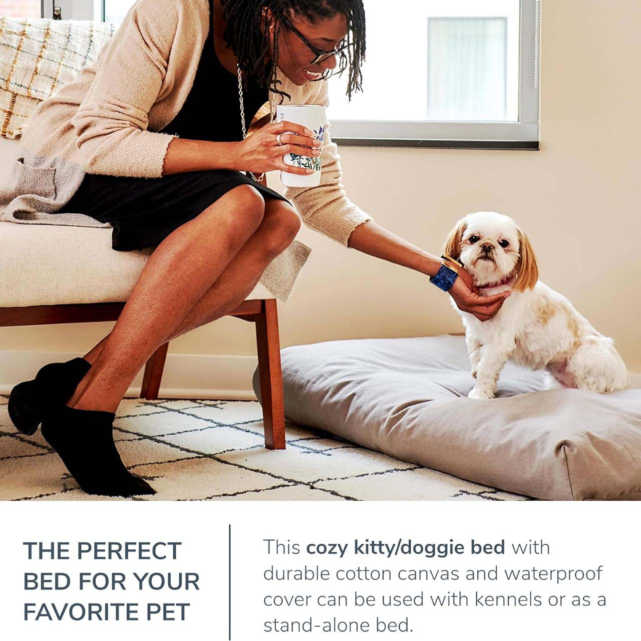 Naturepedic Pet Bed M 30" Waterprooof Cover - Taupe- Bambi Baby