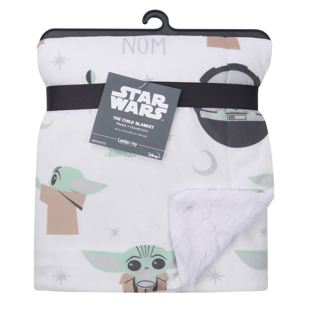 Lambs & Ivy The Child Baby Yoda The Child Minky/Sherpa Blanket- Bambi Baby
