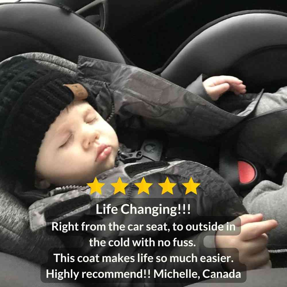 Onekid Car Seat Coat | The Road Coat Vegan - Platinum- Bambi Baby