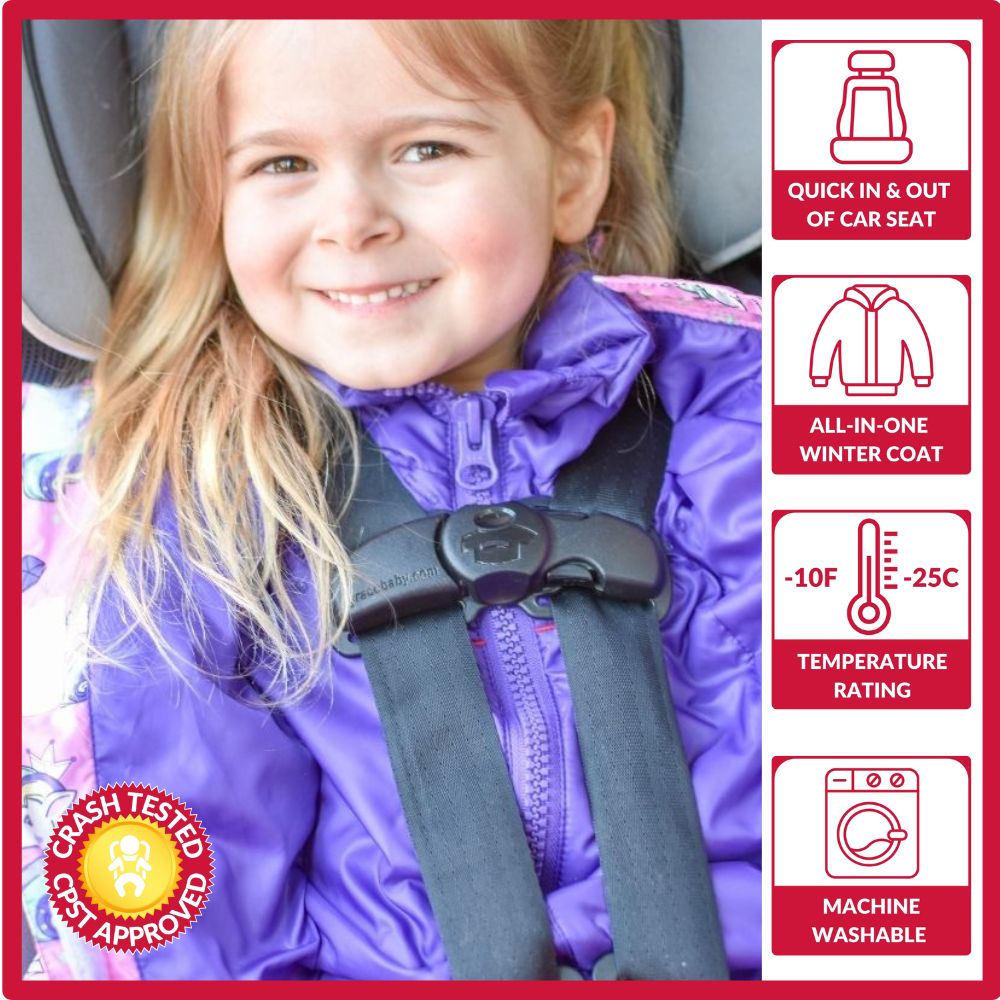 Onekid Car Seat Coat | The Road Coat Vegan - Unicorn Print- Bambi Baby
