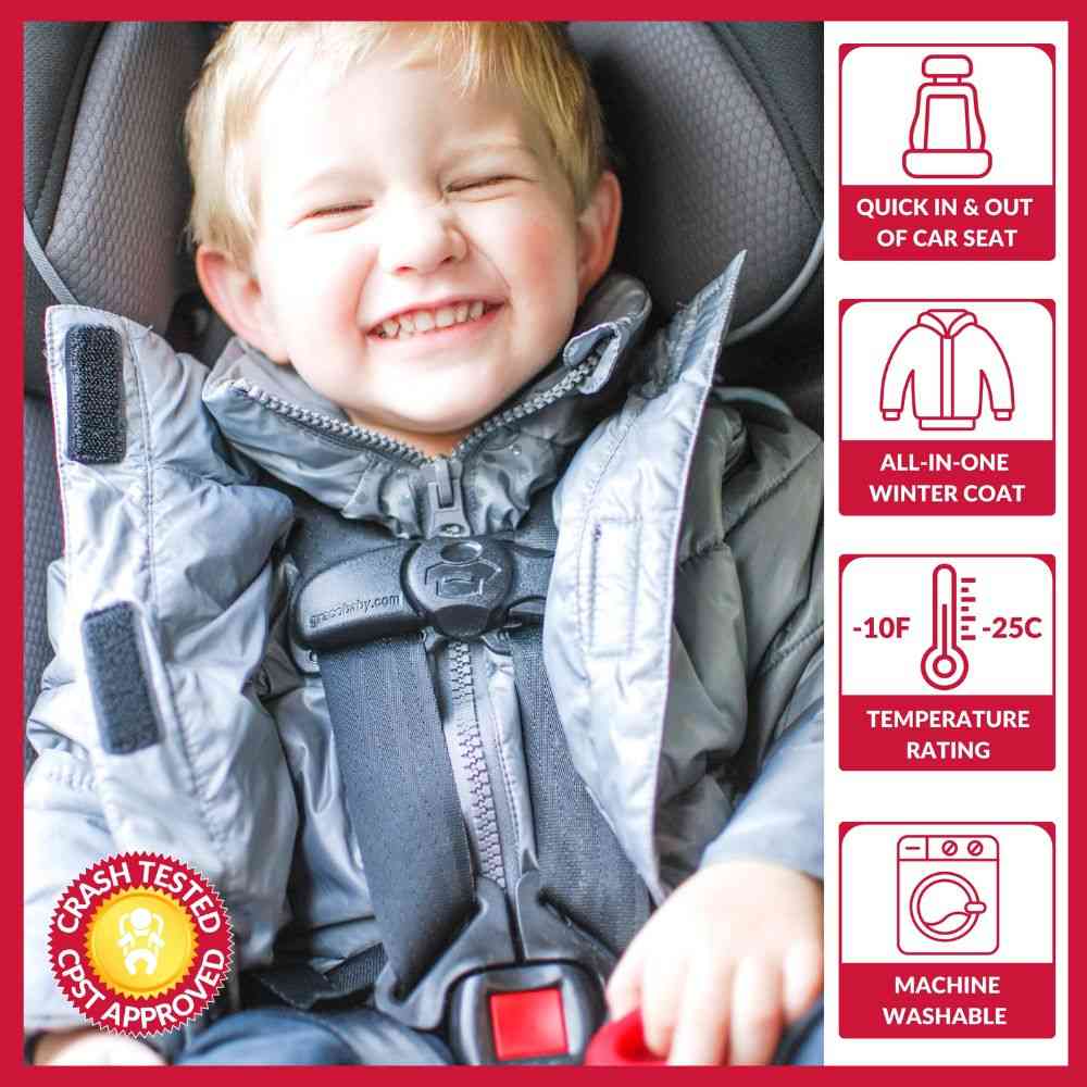 Onekid Car Seat Coat | The Road Coat Vegan - Platinum- Bambi Baby