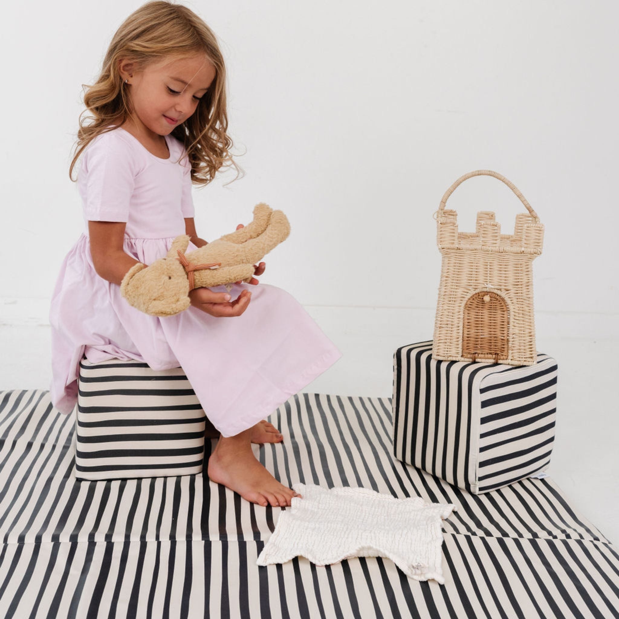 Toki Kids Bold Stripe Vegan Leather Mat- Bambi Baby
