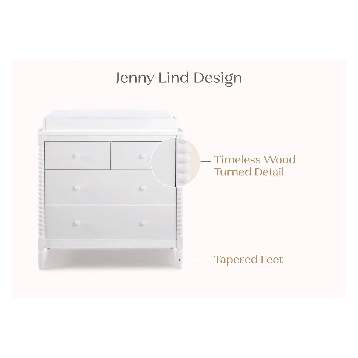 Delta Children Saint 4 Drawer Dresser with Changing Top, Bianca White Delta Children Saint 4 Drawer Dresser with Changing Top, Bianca White