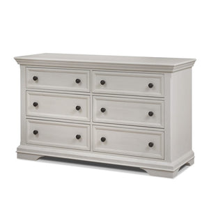 Brushed Ivory Wood Sorelle Portico Double Dresser - Front Angle | Bambi Baby