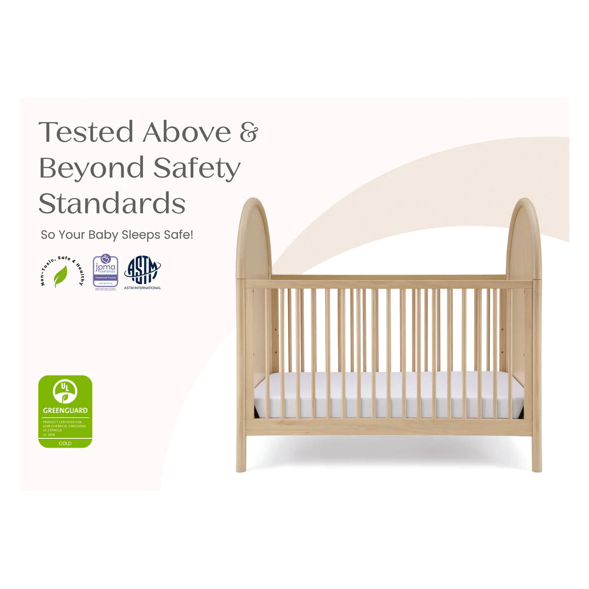 Delta Children Vivi 4-In-1 Convertible Crib- Greenguard Gold