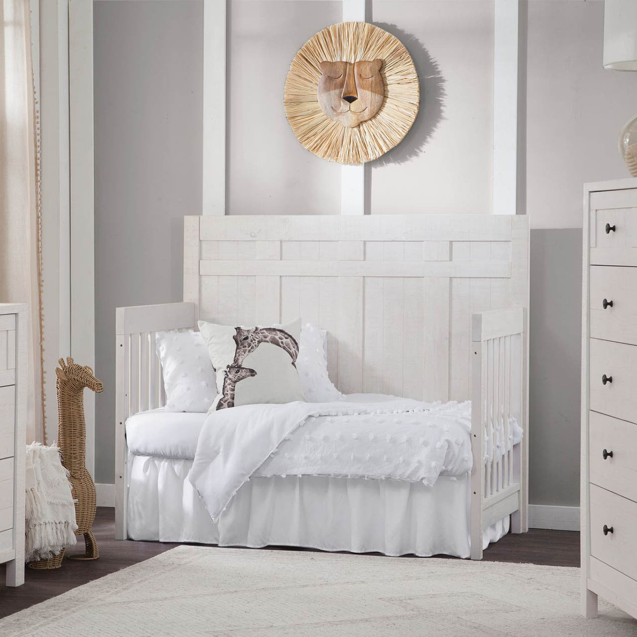 Bella Vita Anzio Crib in White Wash- Bambi Baby