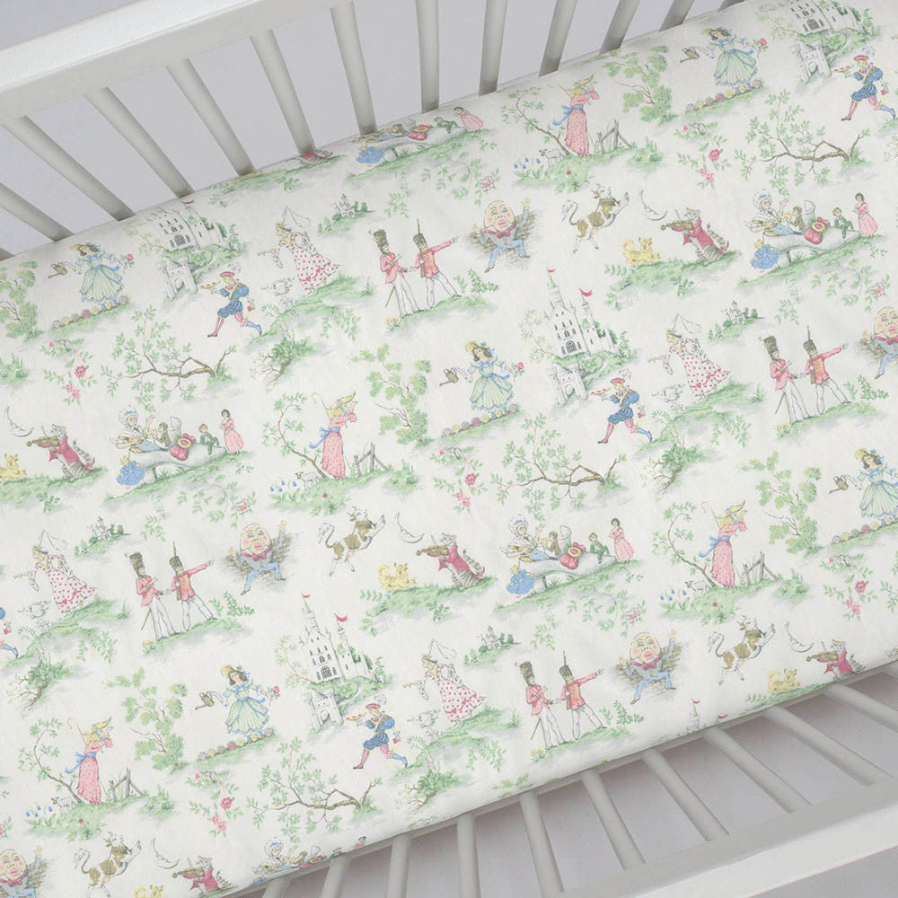 Liz and Roo Nursery Rhyme Toile Contoured Changing Pad Cover- Bambi Baby