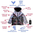 Onekid Car Seat Coat | The Road Coat Down - Platinum/Black - Bambi Baby