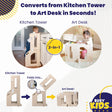 Busy Kids 2-In-1 Kitchen Tower and Kids Art Desk - Bambi Baby