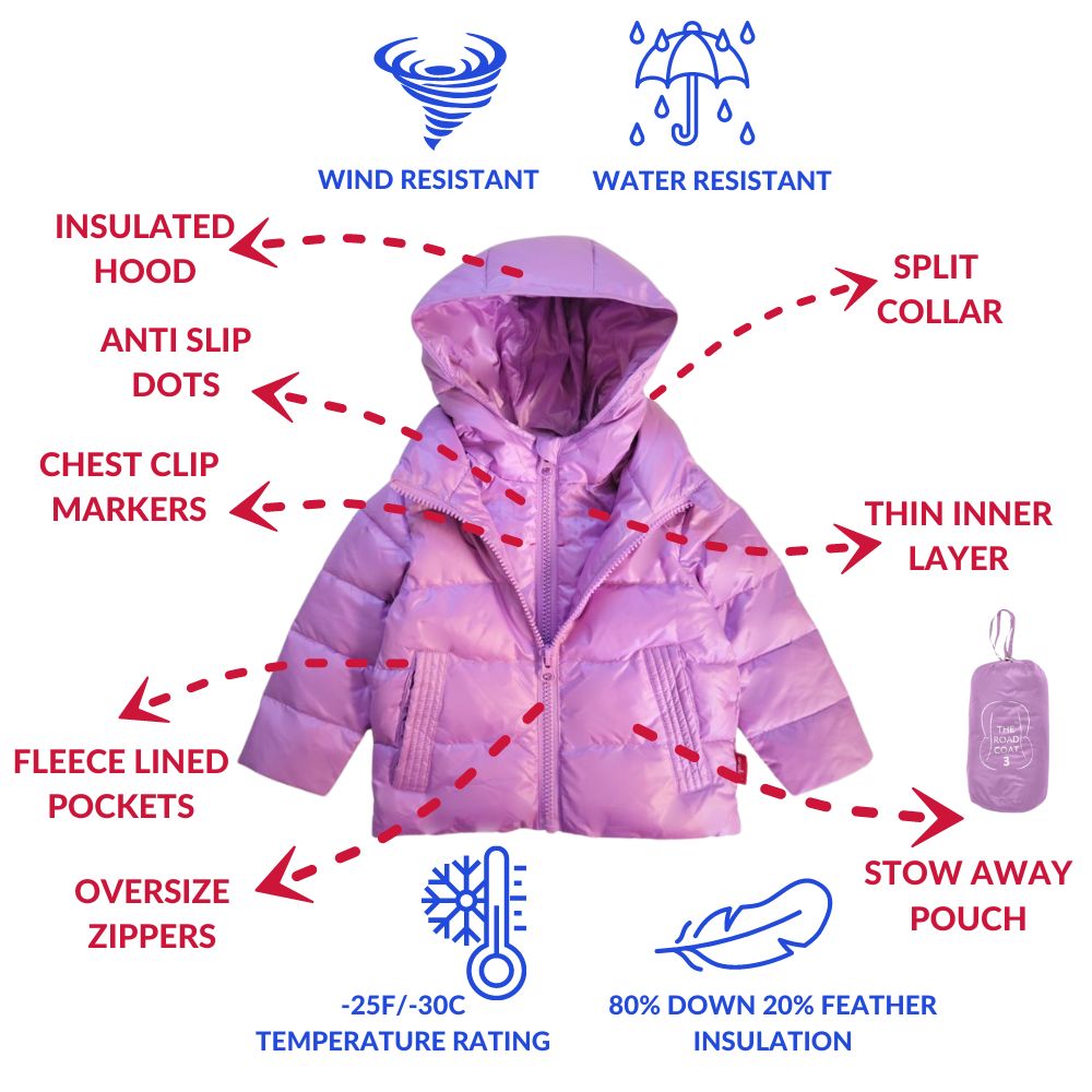 Onekid Car Seat Coat | The Road Coat Down - Lilac- Bambi Baby