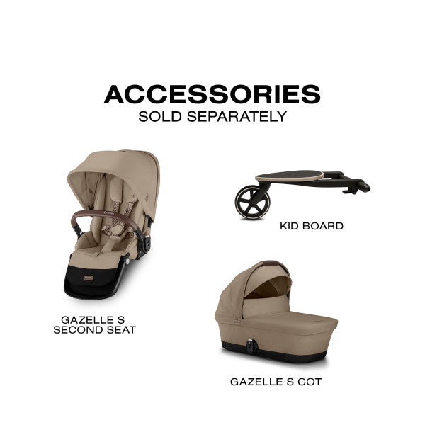 cybex gazelle s 2 cot Cybex Gazelle S Stroller Almond Beige / Taupe Frame