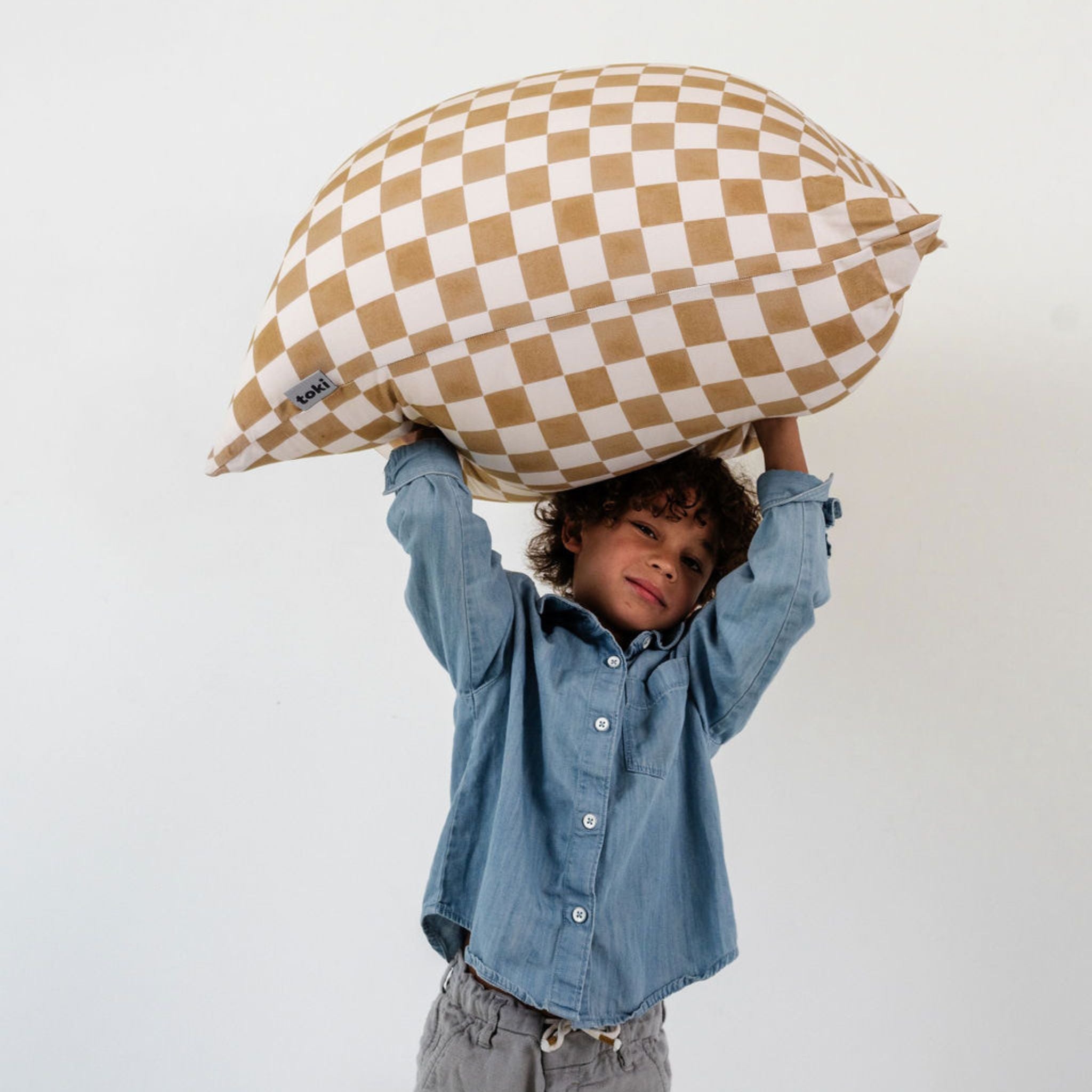 Toki Kids Checker Toffee Bean Bag- Bambi Baby
