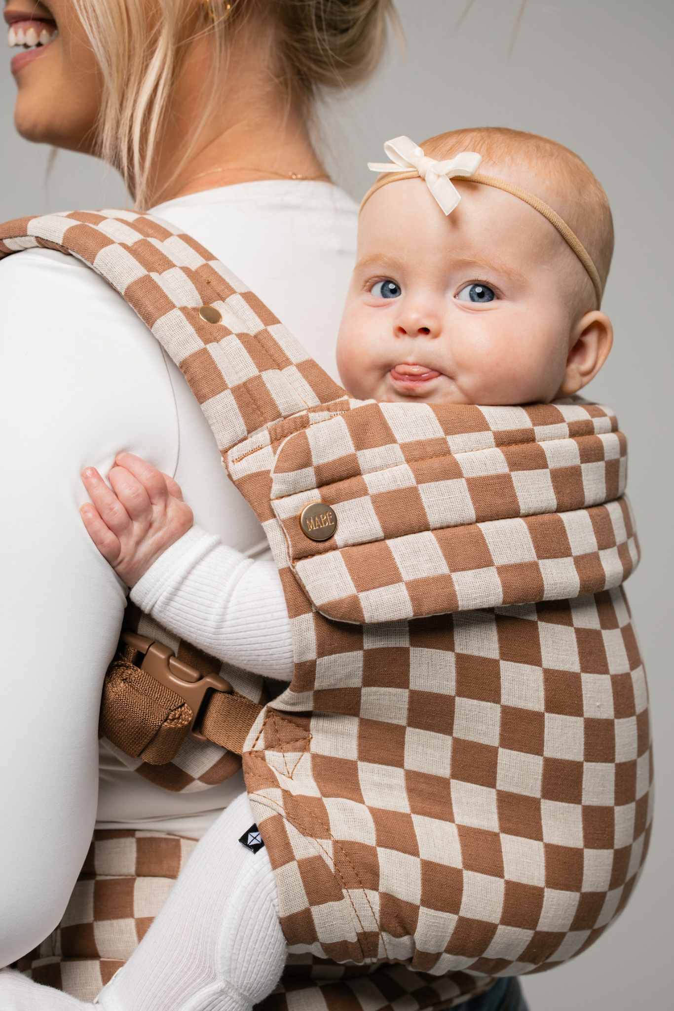 Mabē The Monarch Carrier - Mocha Check- Bambi Baby