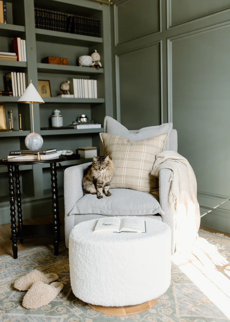 Oilo Ottoman Oval Wood Base- Bambi Baby