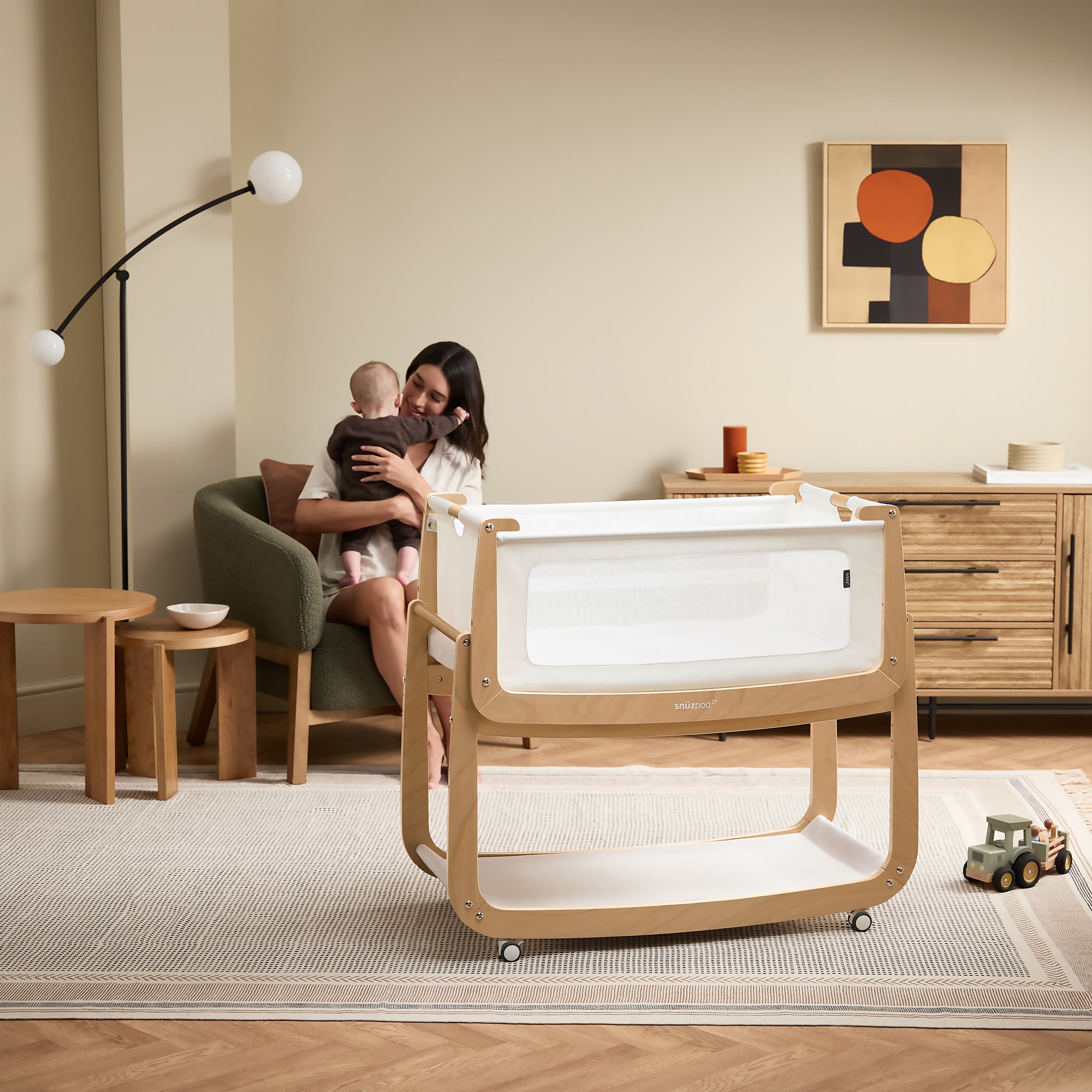 Snuz SnuzPod5 Bedside Bassinet - Natural- Bambi Baby