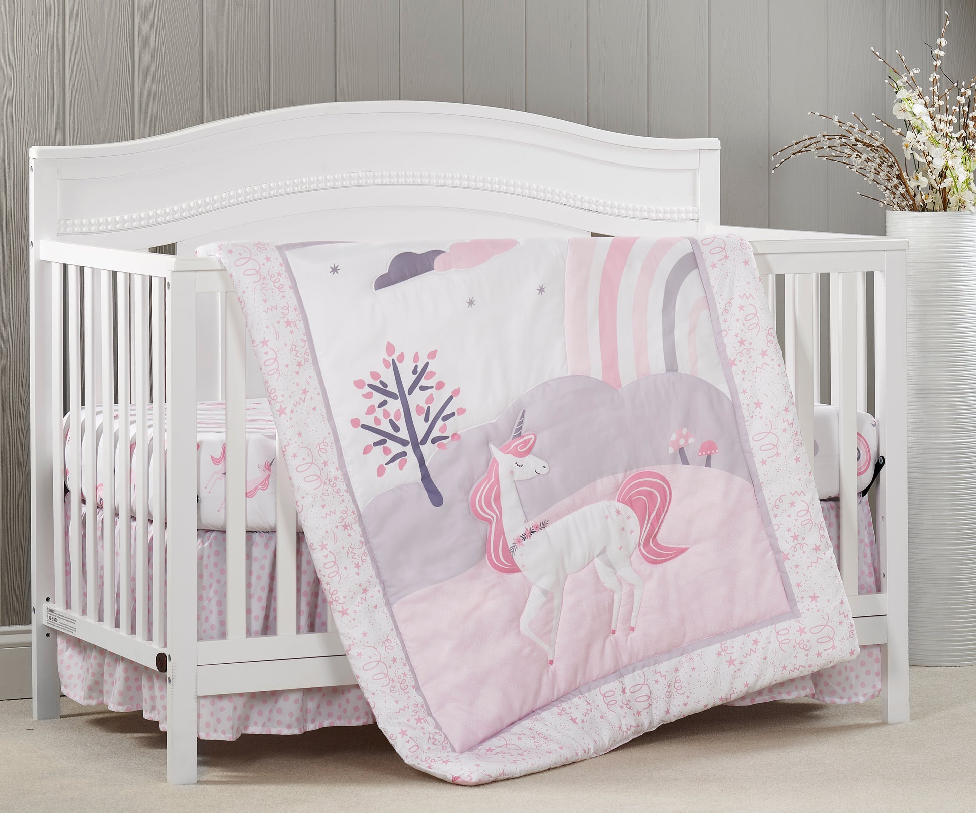 Oxford Baby Athena 3 pc Baby Crib Nursery Bedding Set- Bambi Baby