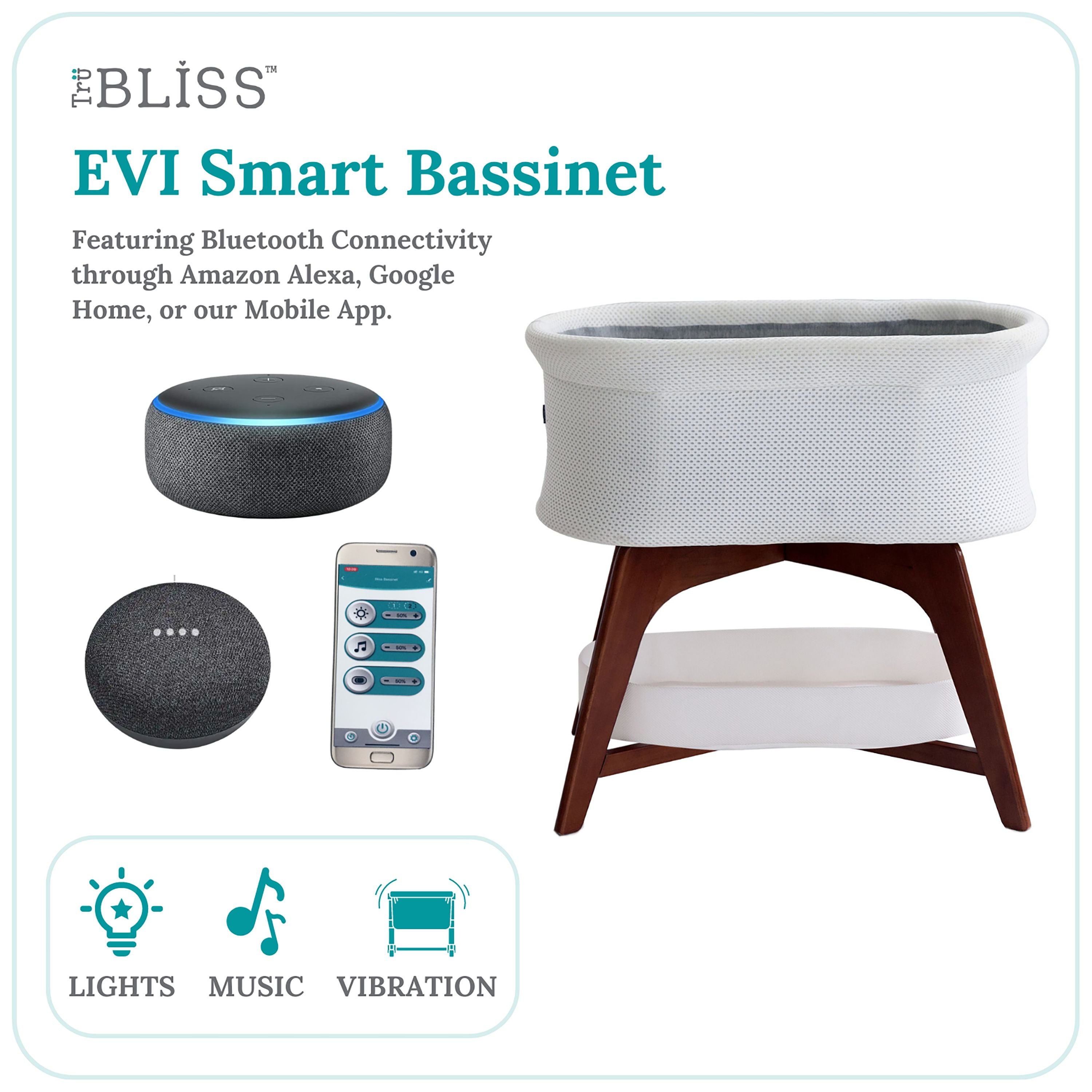 TruBliss Evi Smart Bassinet- Bambi Baby