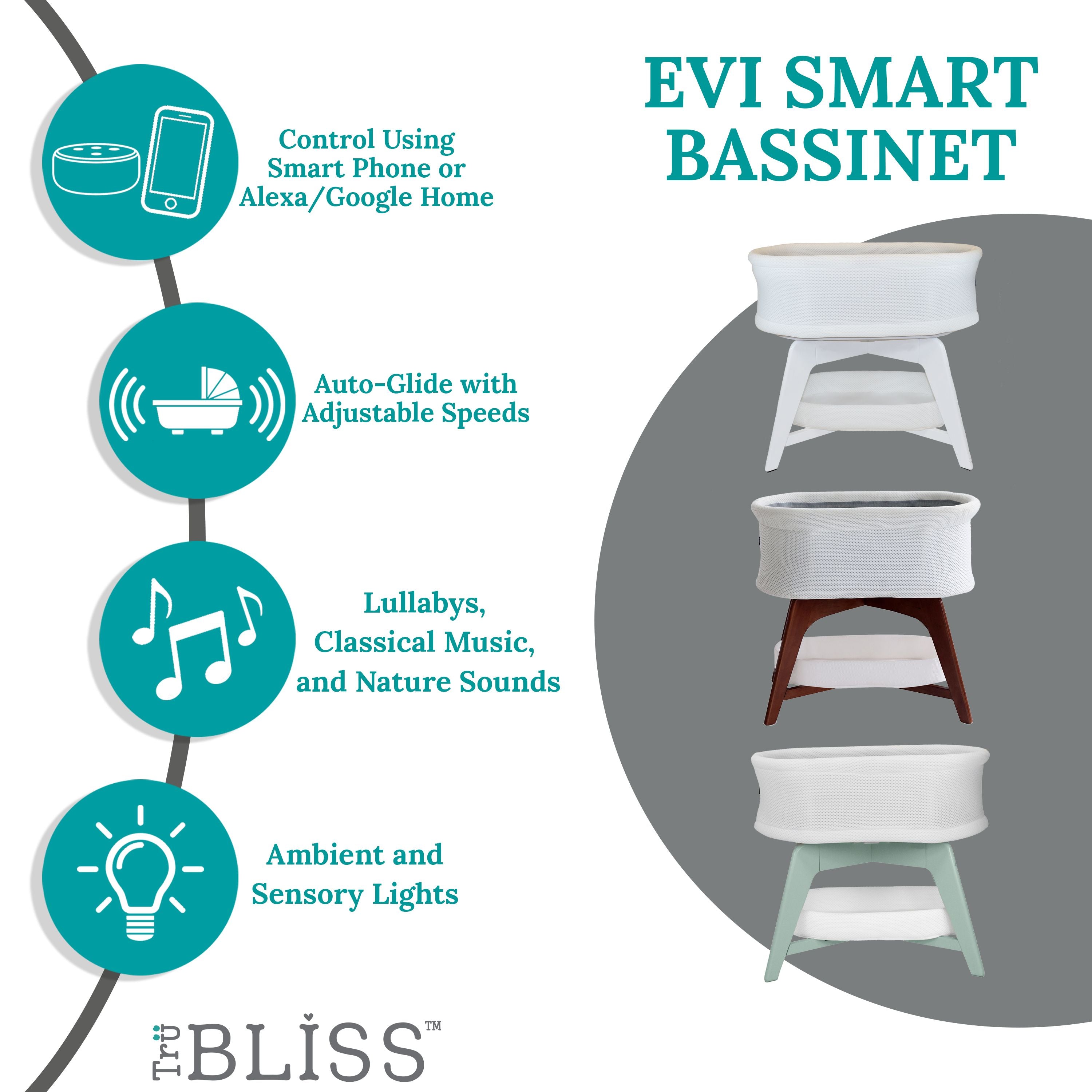TruBliss Evi Smart Bassinet- Bambi Baby