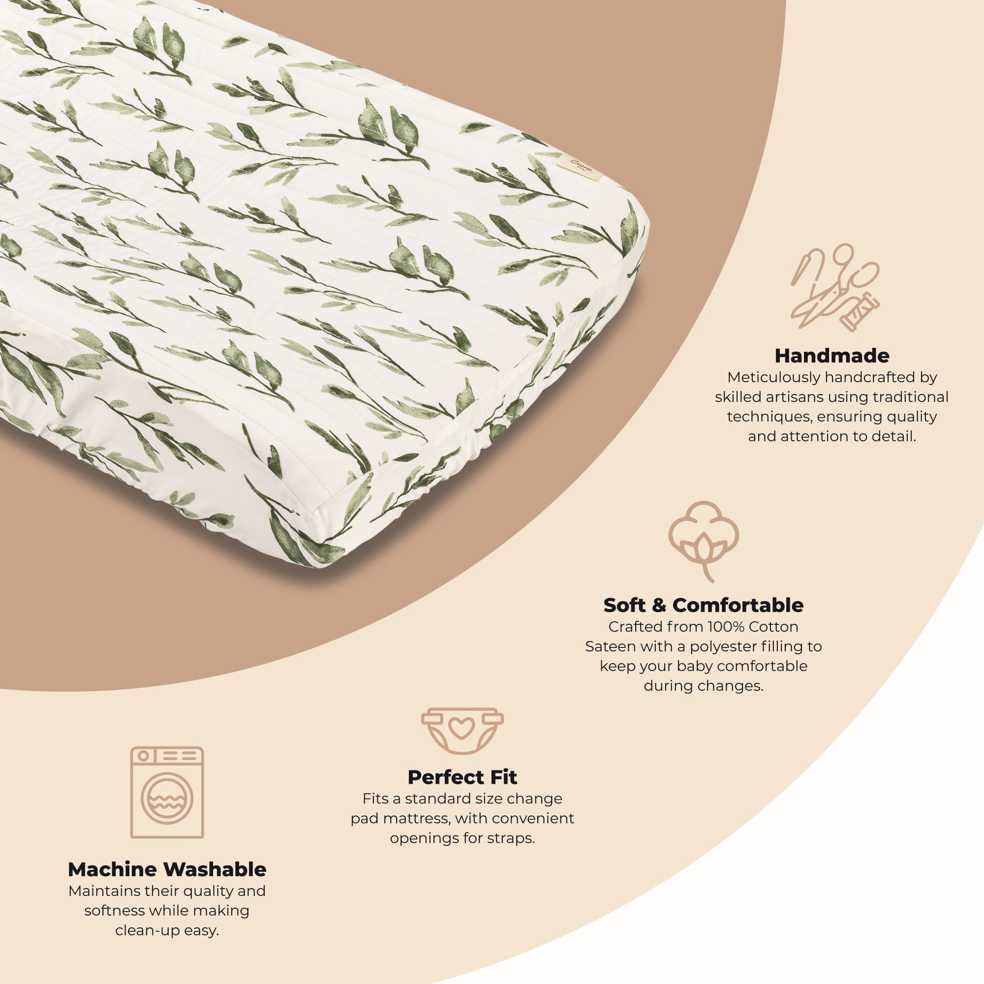 Crane Baby Parker Changing Pad Cover- Bambi Baby