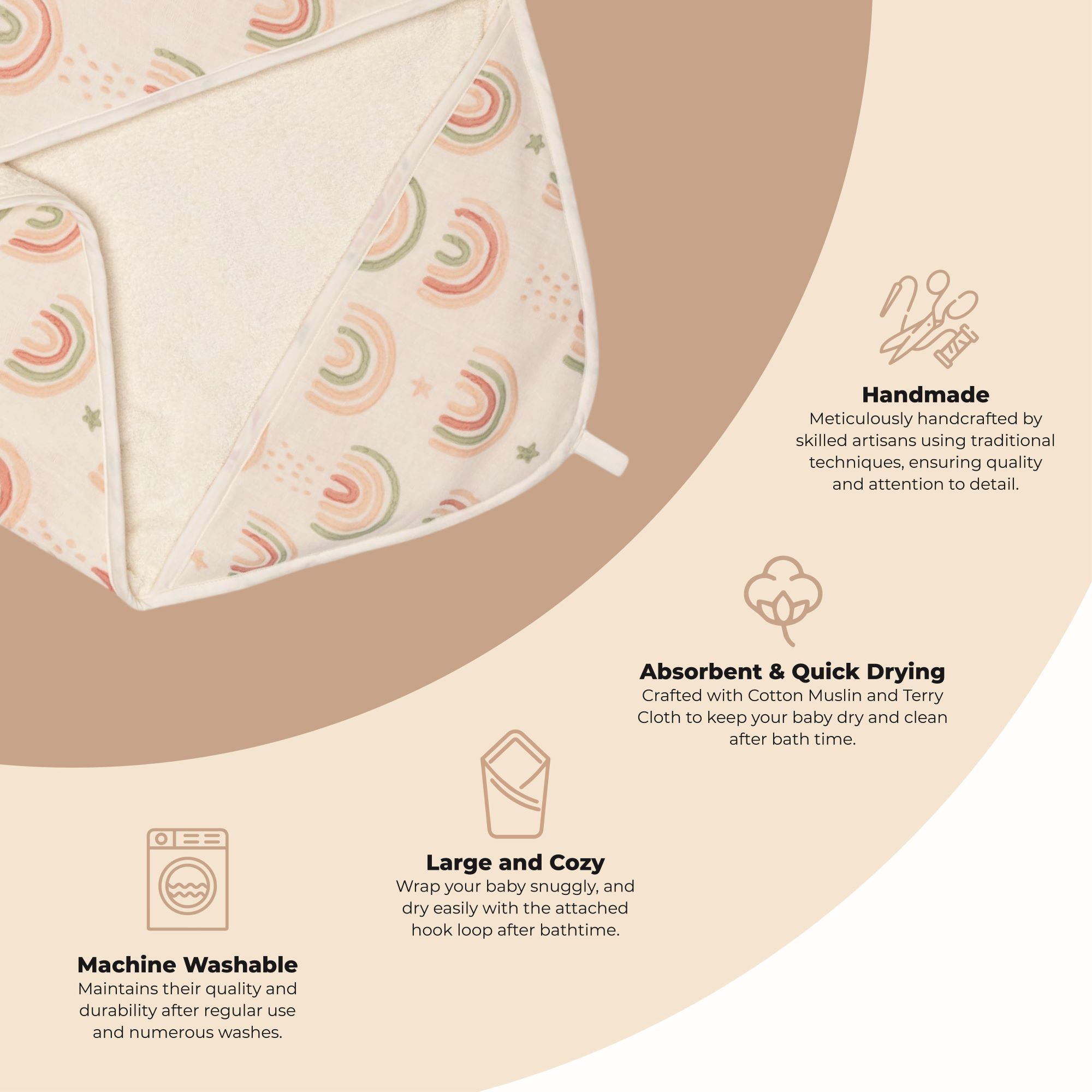 Crane Baby Hooded Towel- Bambi Baby