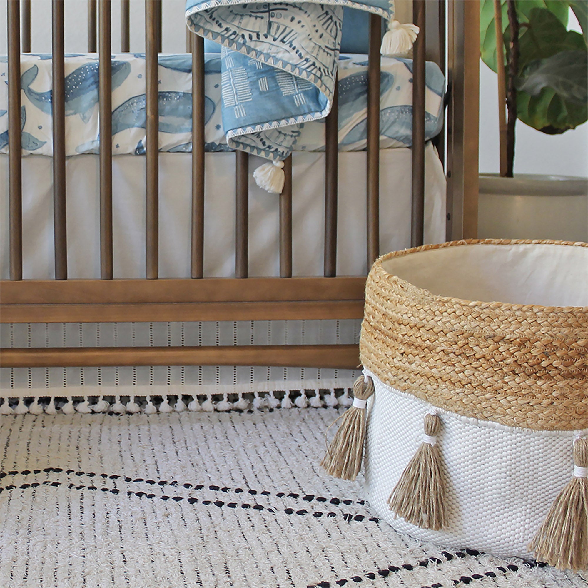 Crane Baby Cotton + Jute Boho Storage Bin- Bambi Baby