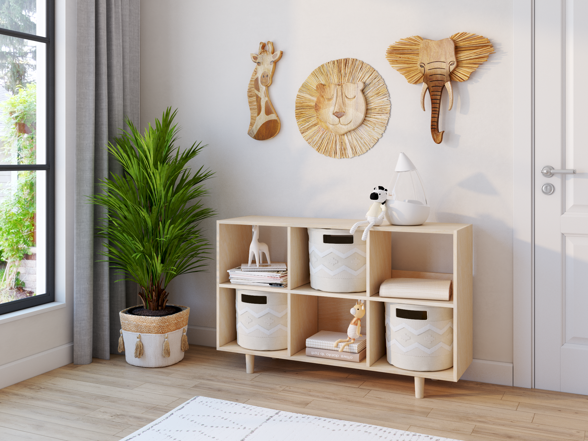 Crane Baby Cotton + Jute Boho Storage Bin- Bambi Baby