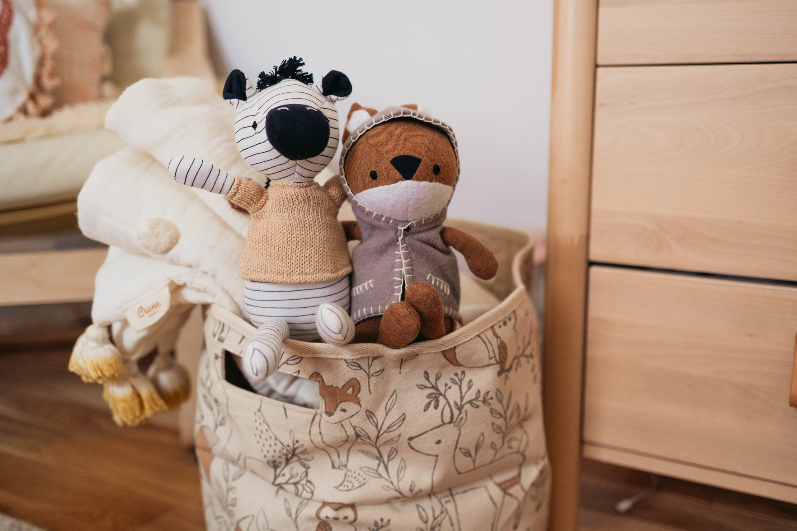 Crane Baby Ezra Woodland Animal Storage Bin- Bambi Baby
