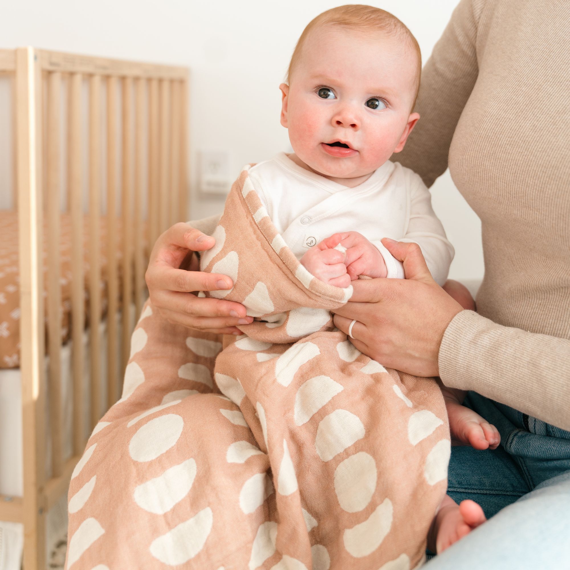 Crane Baby Cotton Jacquard Neutral Baby Blanket- Bambi Baby