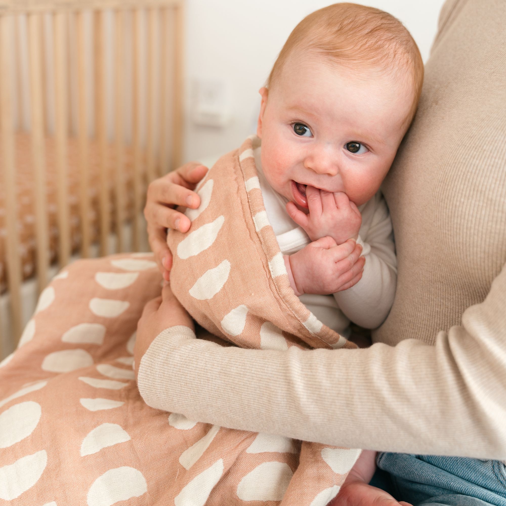 Crane Baby Cotton Jacquard Neutral Baby Blanket- Bambi Baby