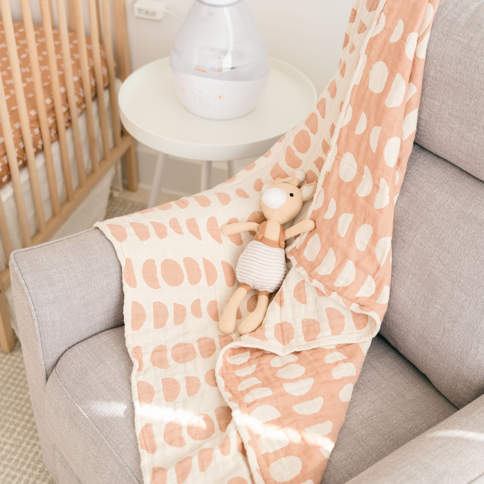 Crane Baby Cotton Jacquard Neutral Baby Blanket- Bambi Baby