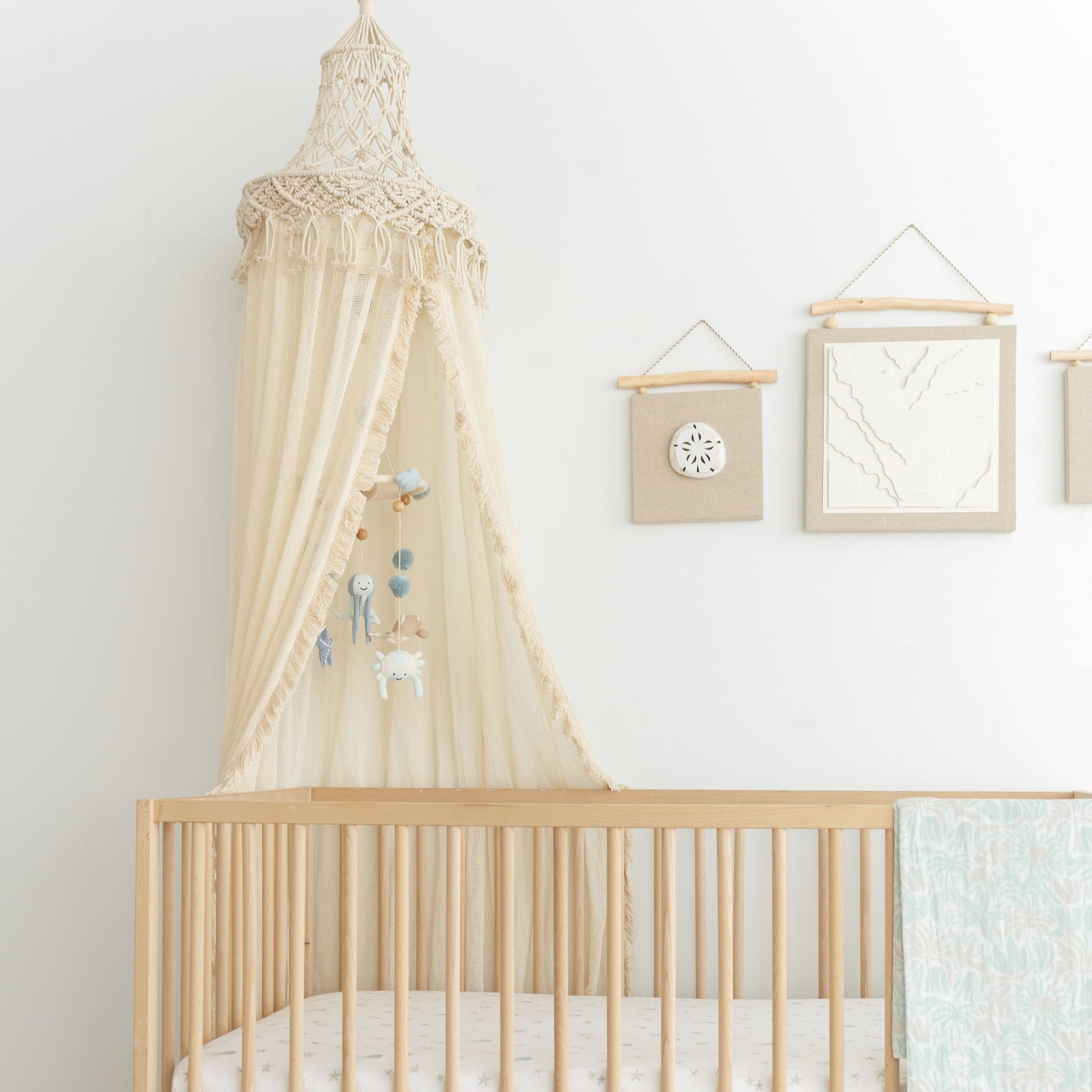 Crane Baby Kendi Macrame Boho Bed Canopy- Bambi Baby