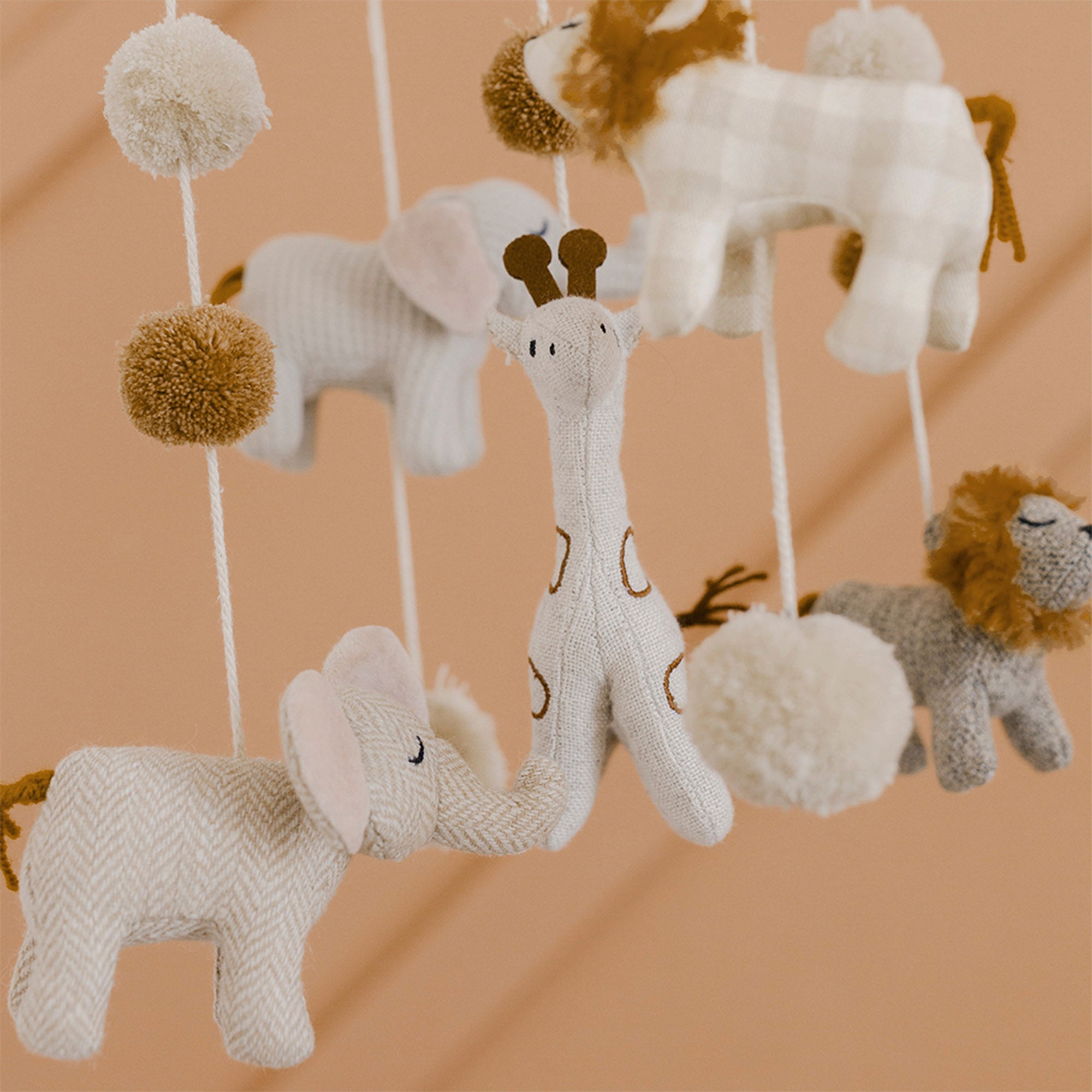 Crane Baby Kendi Safari Animal Nursery Ceiling Hanging Decor - White- Bambi Baby