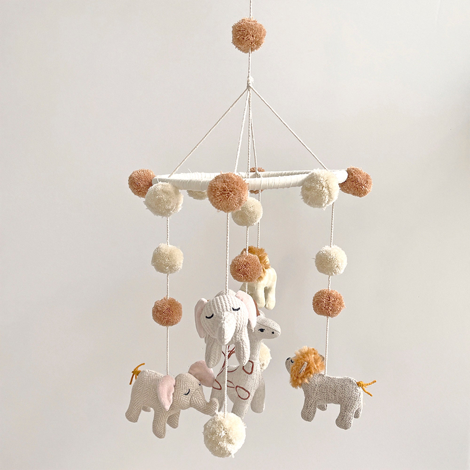 Crane Baby Kendi Safari Animal Nursery Ceiling Hanging Decor - White- Bambi Baby