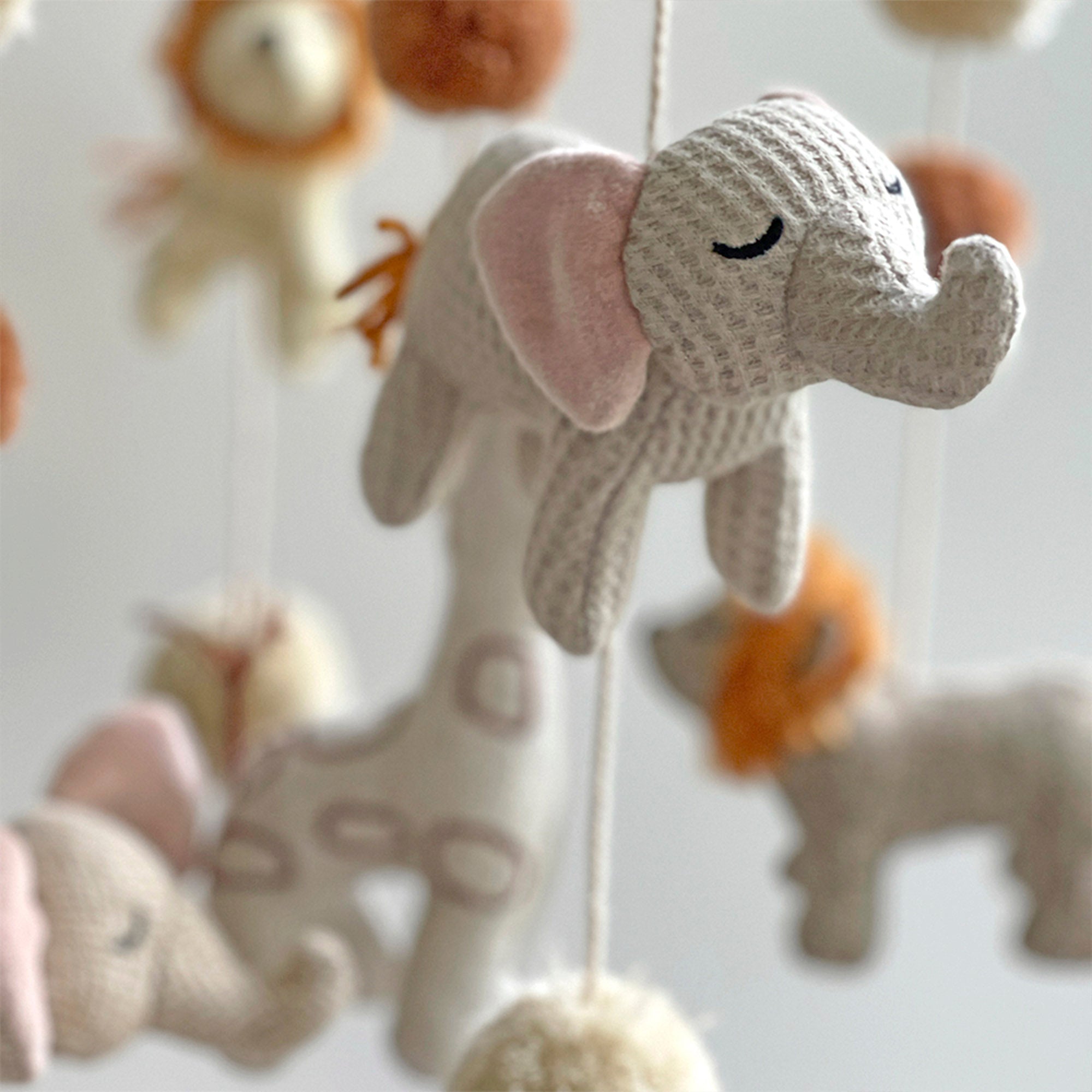 Crane Baby Kendi Safari Animal Nursery Ceiling Hanging Decor - White- Bambi Baby