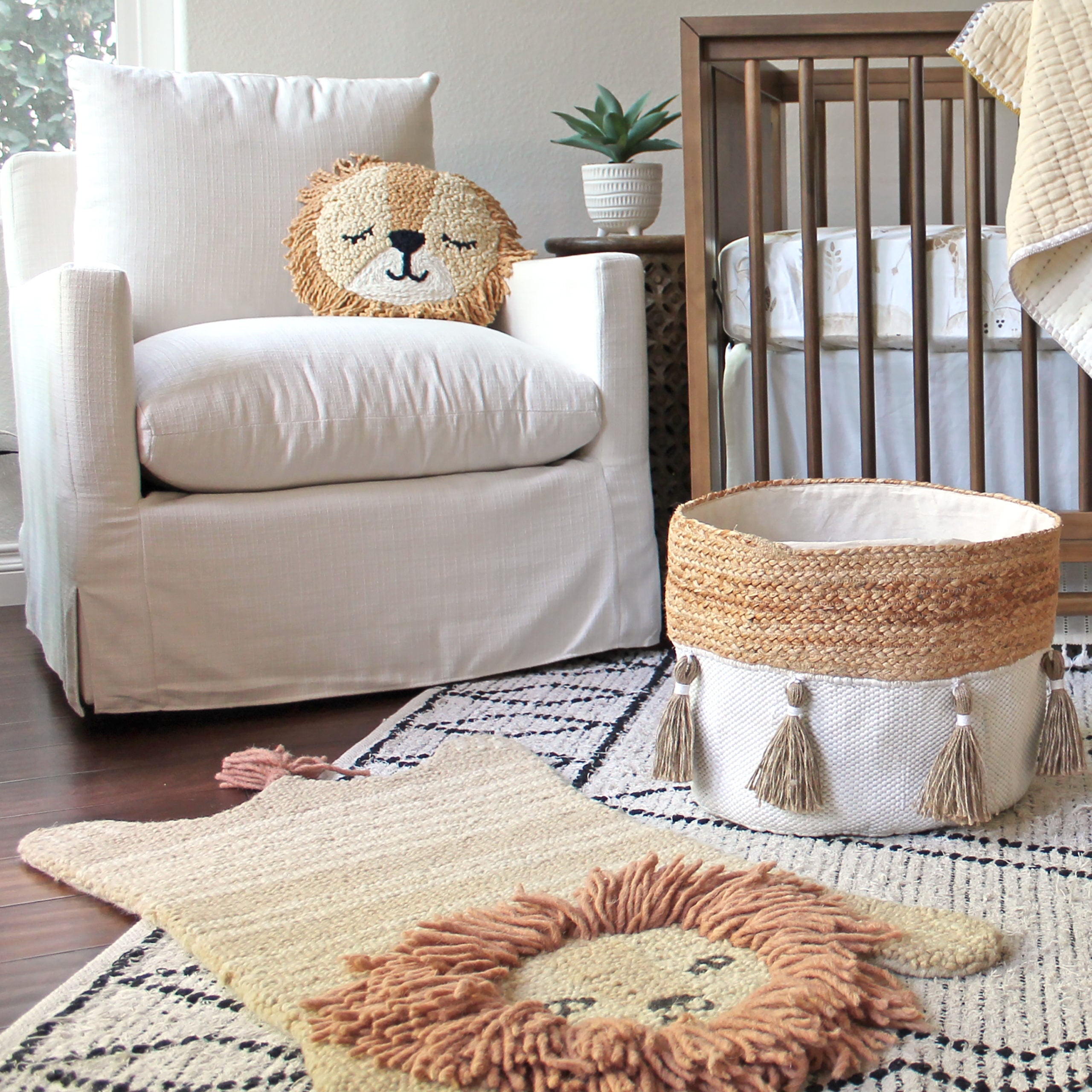 Crane Baby Lion Decorative Nursery Pillow- Bambi Baby