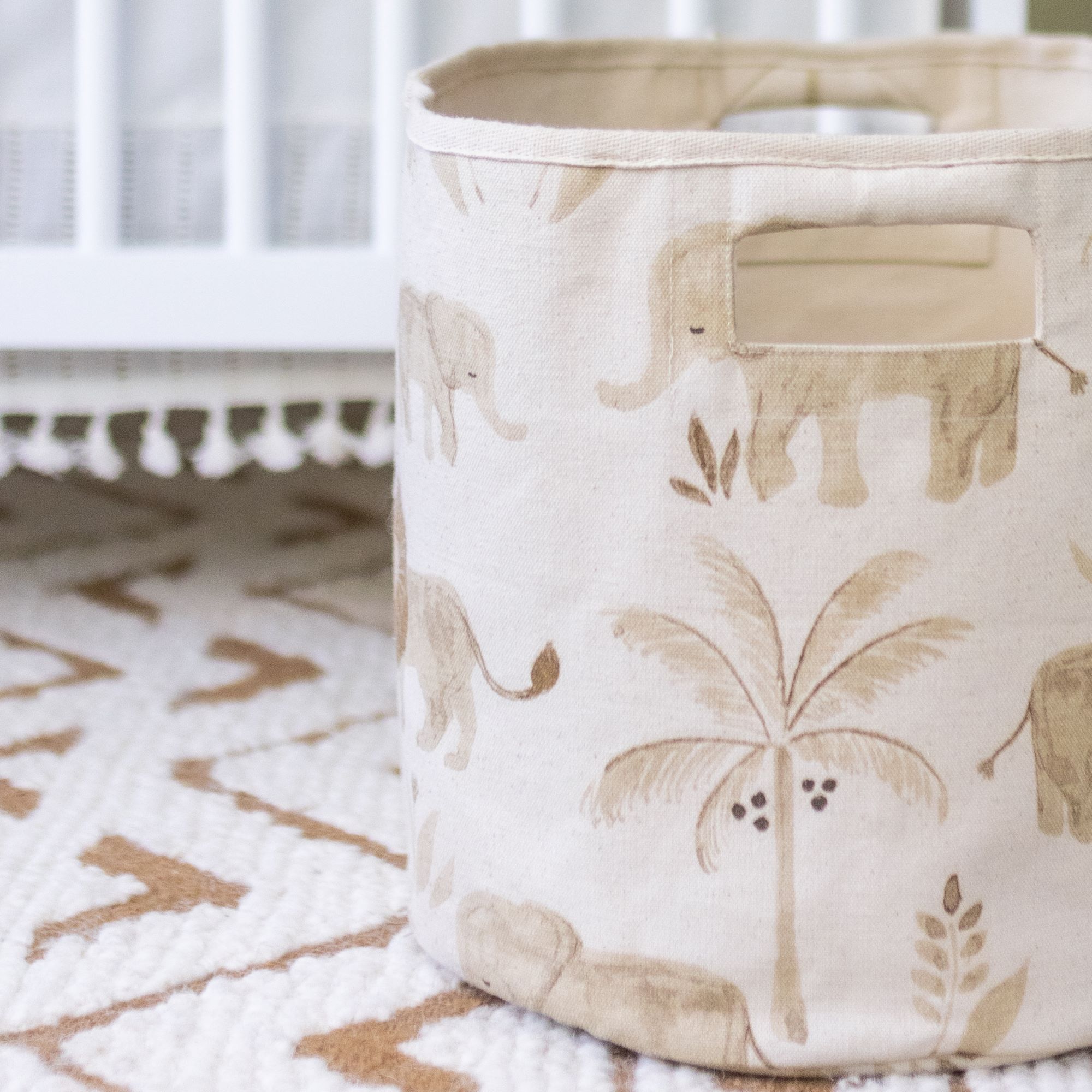 Crane Baby Kendi Safari Animal Storage Bin - Brown- Bambi Baby