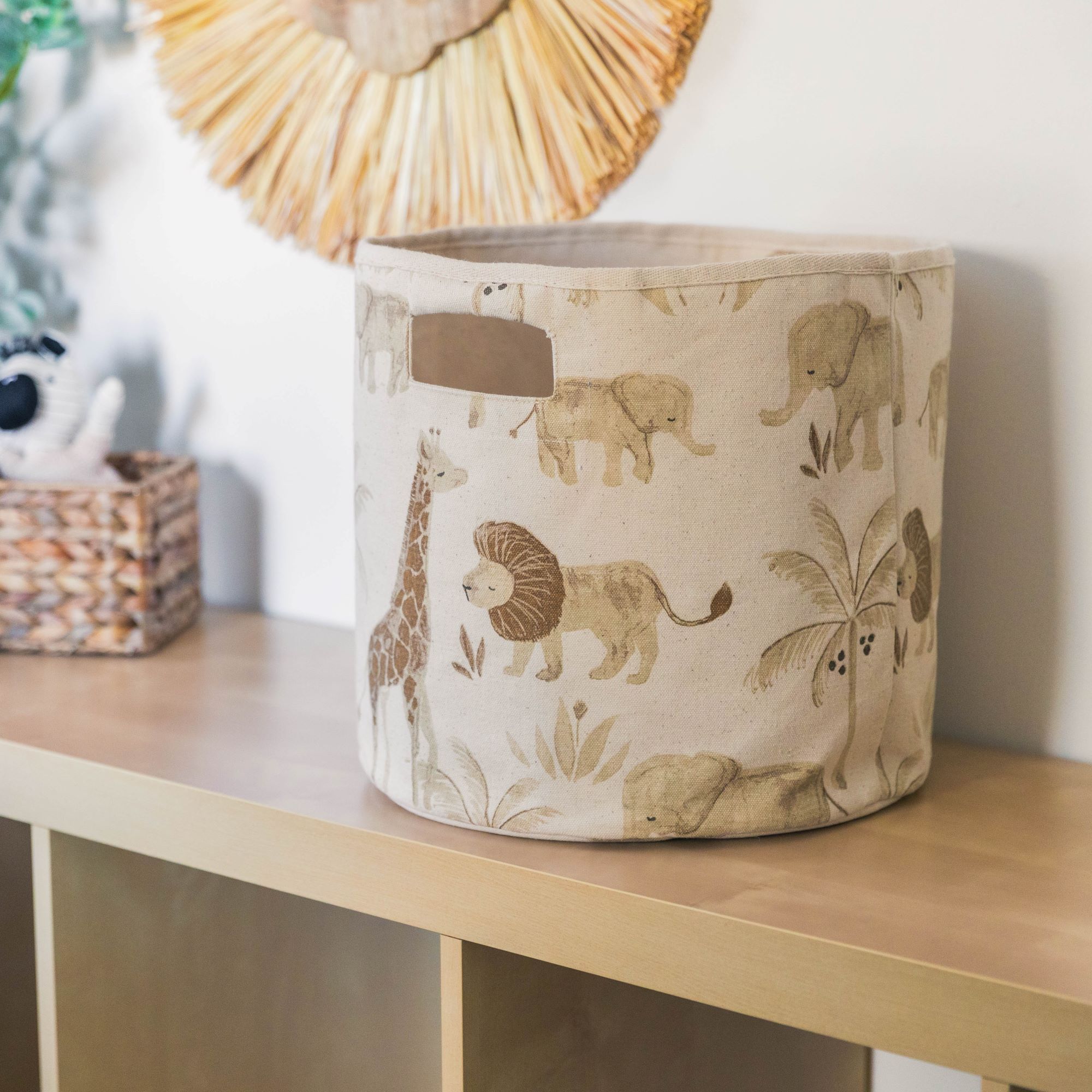 Crane Baby Kendi Safari Animal Storage Bin - Brown- Bambi Baby