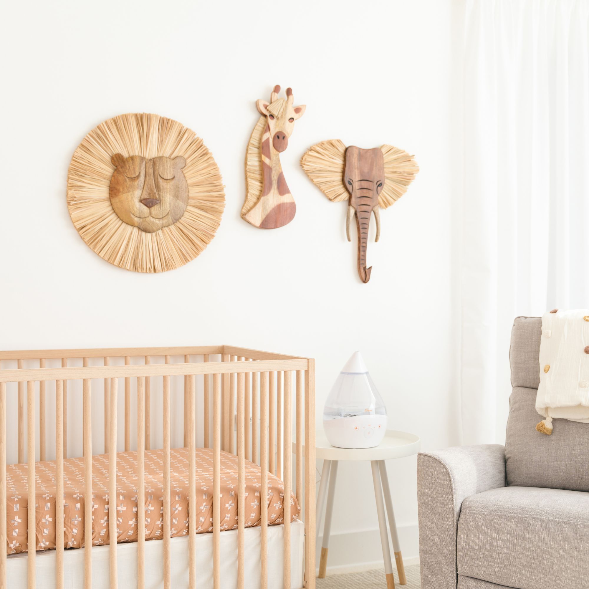 Crane Baby Elephant Safari Nursery Wall Decor - Brown- Bambi Baby