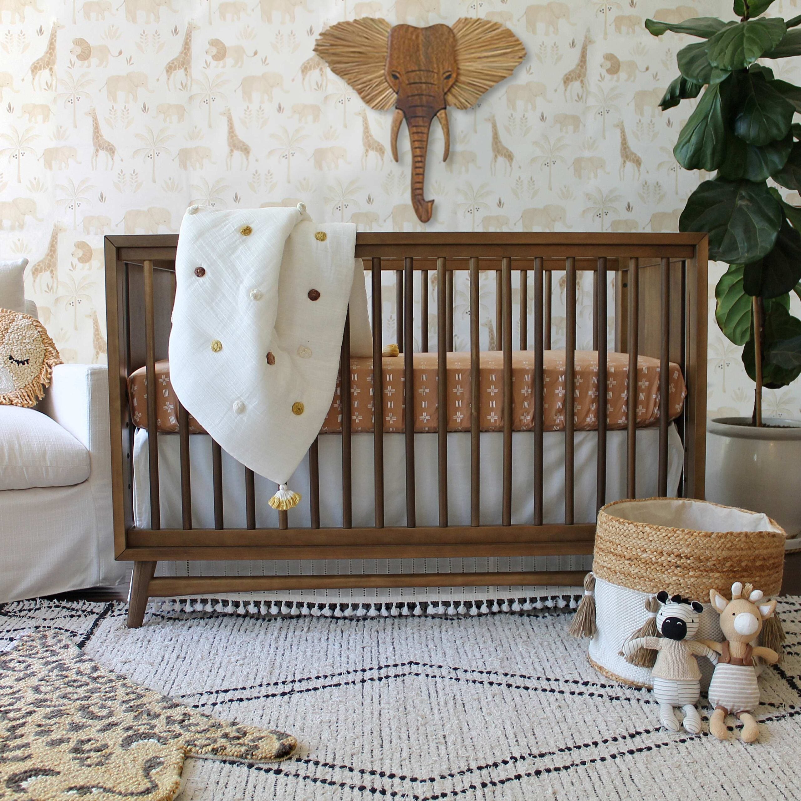 Crane Baby Elephant Safari Nursery Wall Decor - Brown- Bambi Baby