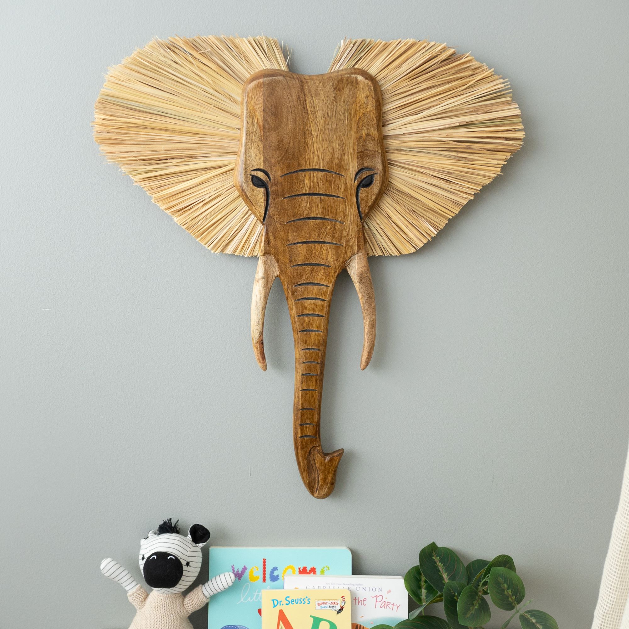 Crane Baby Elephant Safari Nursery Wall Decor - Brown- Bambi Baby