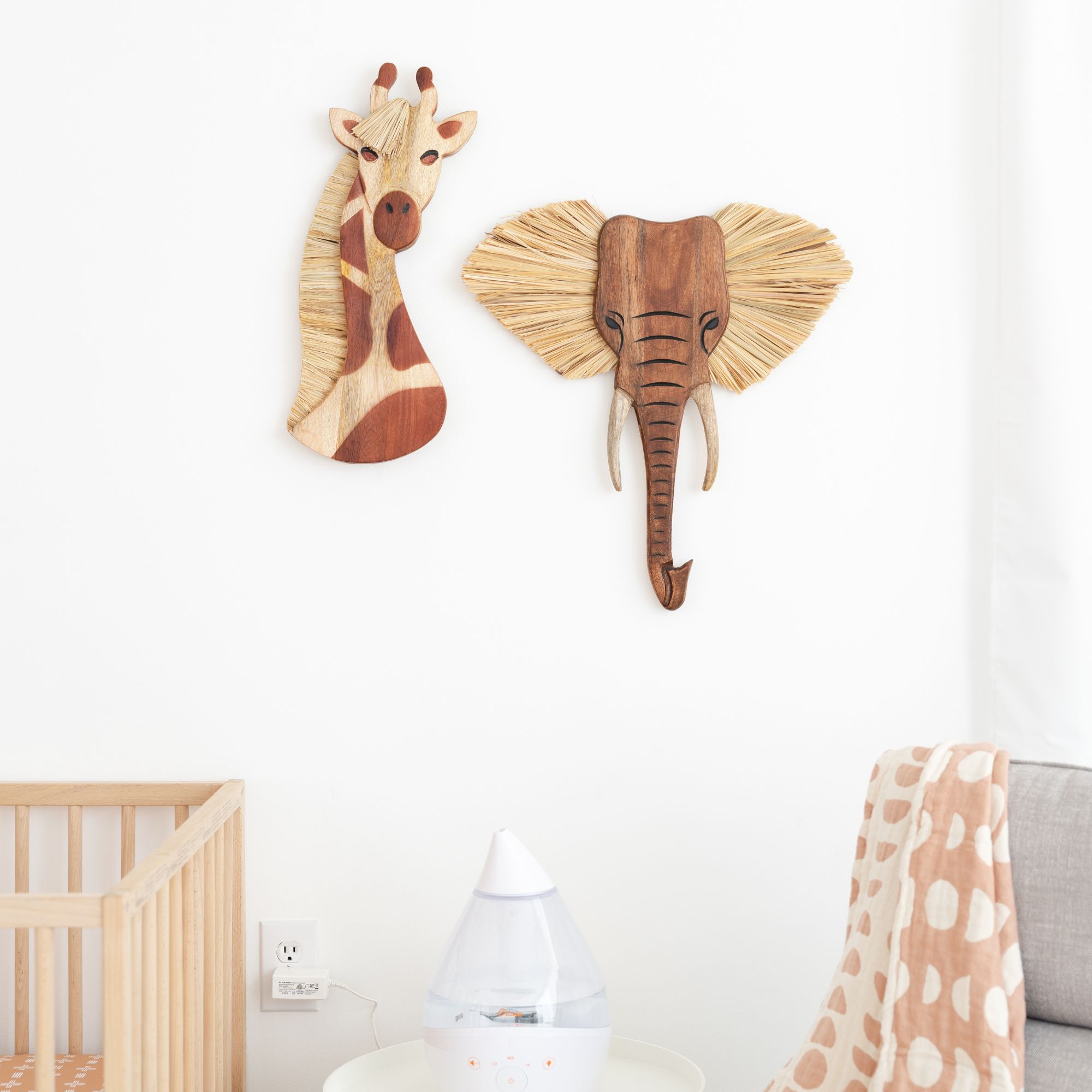 Crane Baby Elephant Safari Nursery Wall Decor - Brown- Bambi Baby