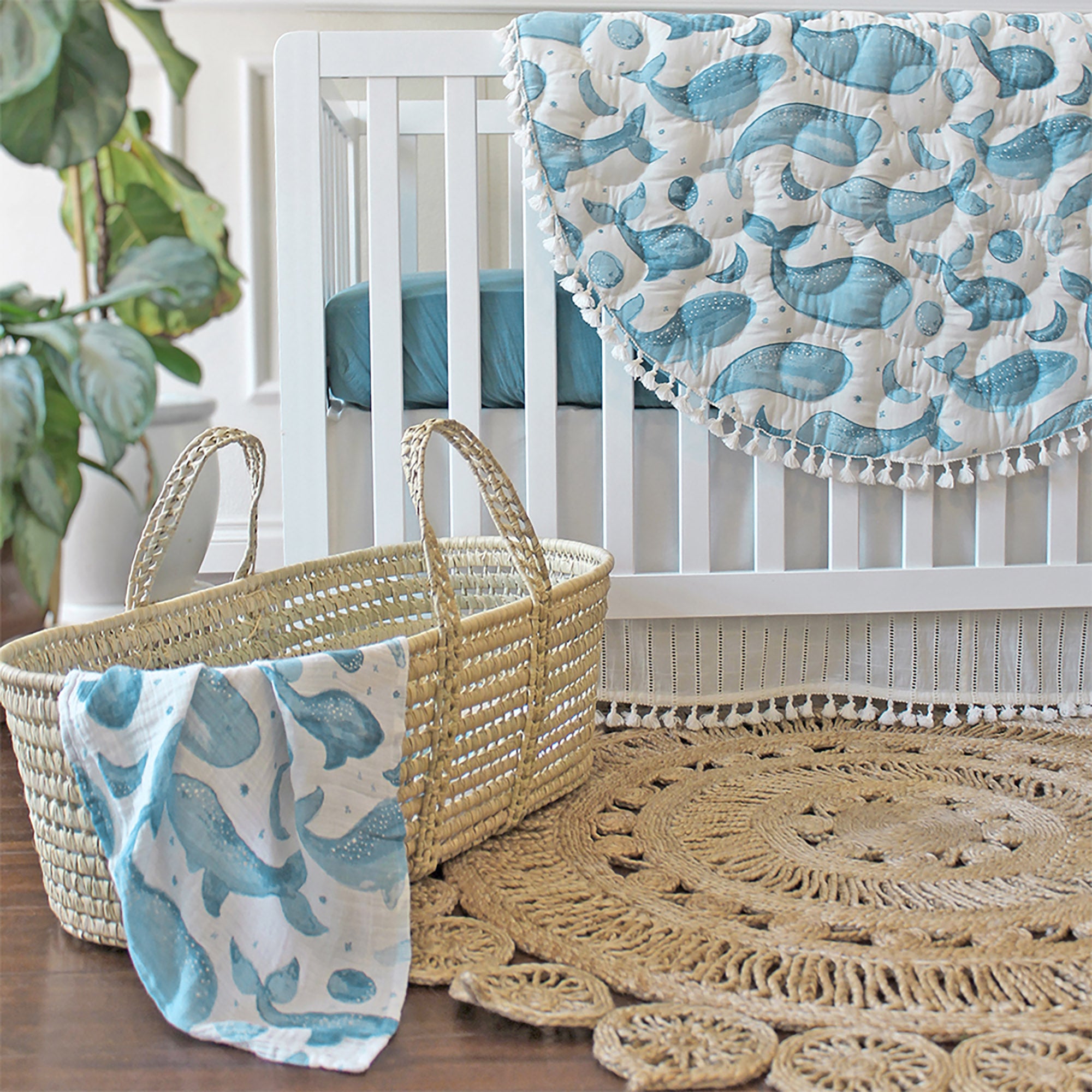 Crane Baby Swaddle Blanket Set- Bambi Baby