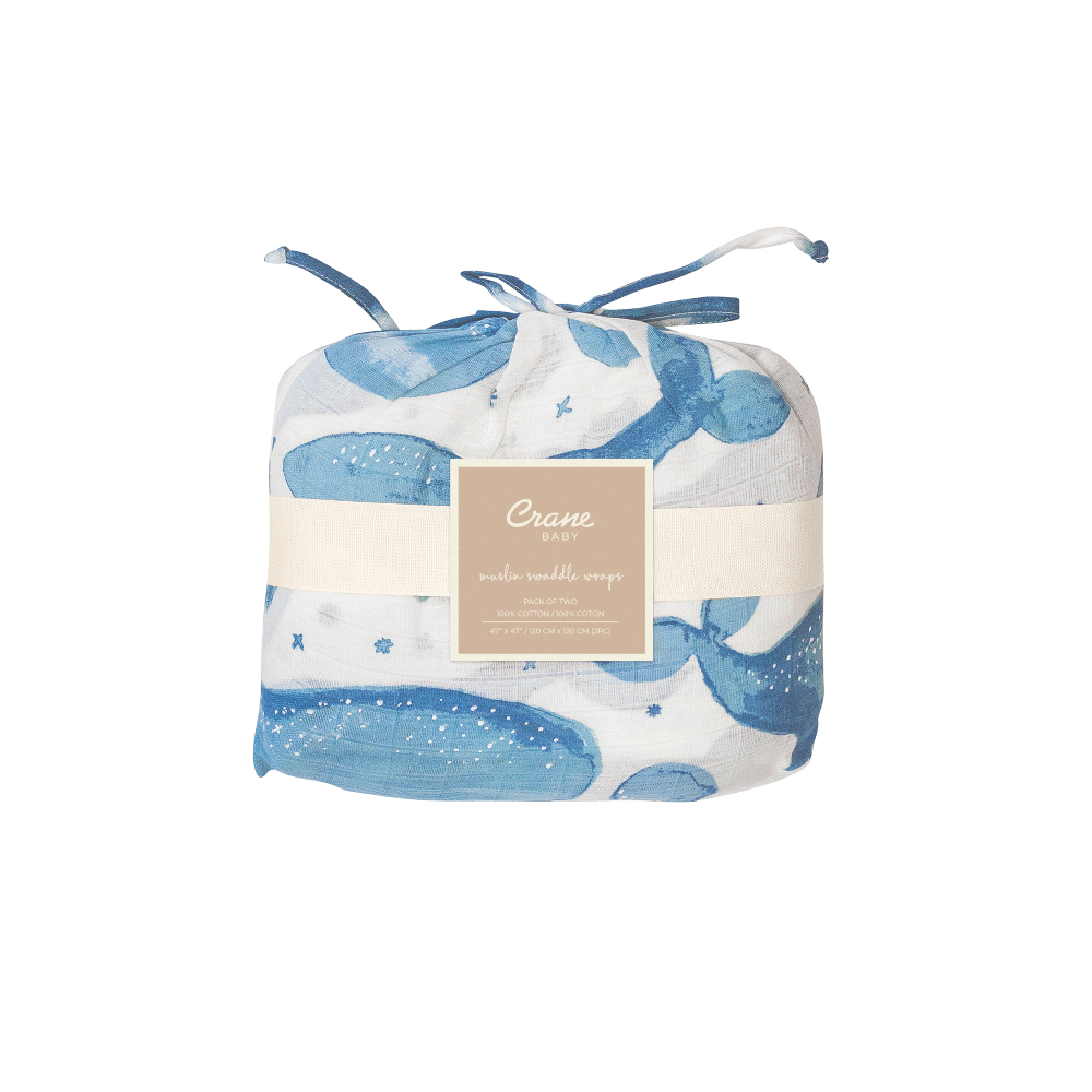 Crane Baby Swaddle Blanket Set- Bambi Baby