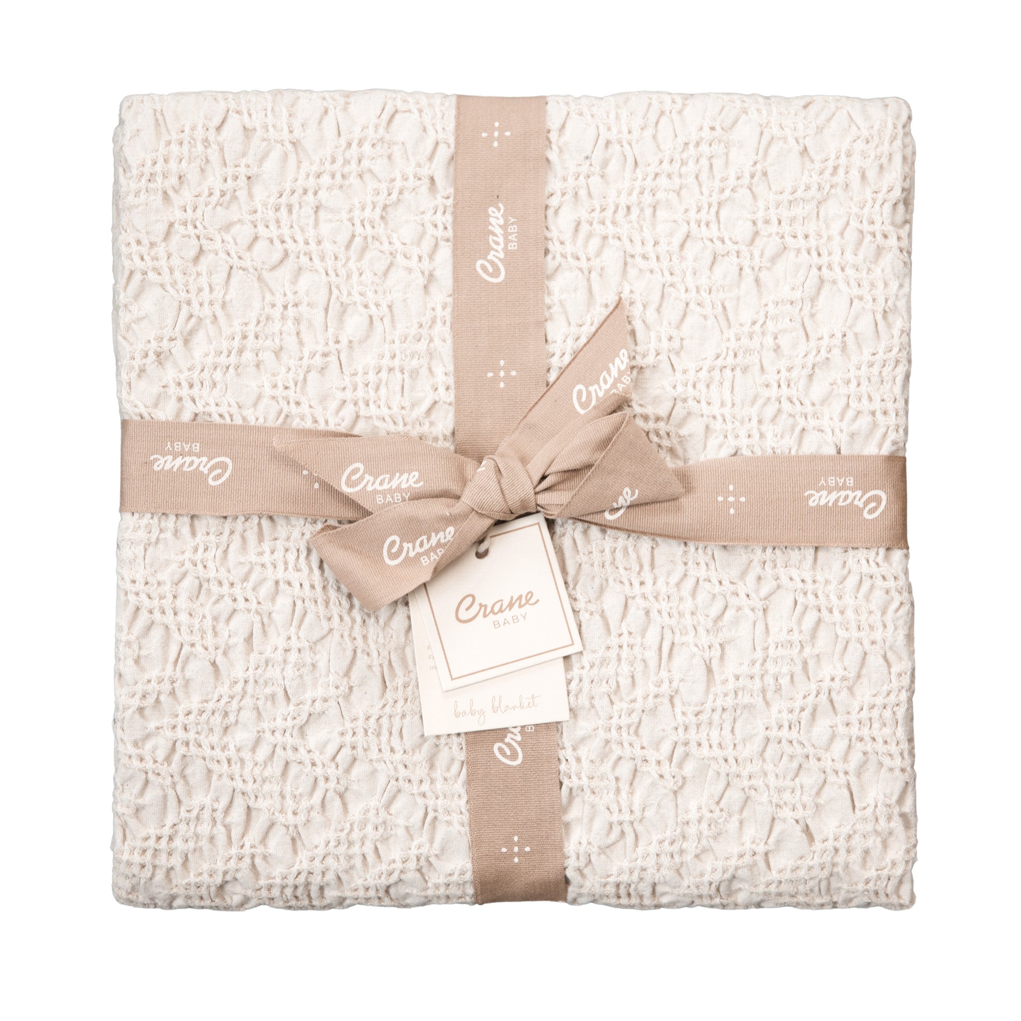 Crane Baby Oatmeal Boho Knit Blanket- Bambi Baby
