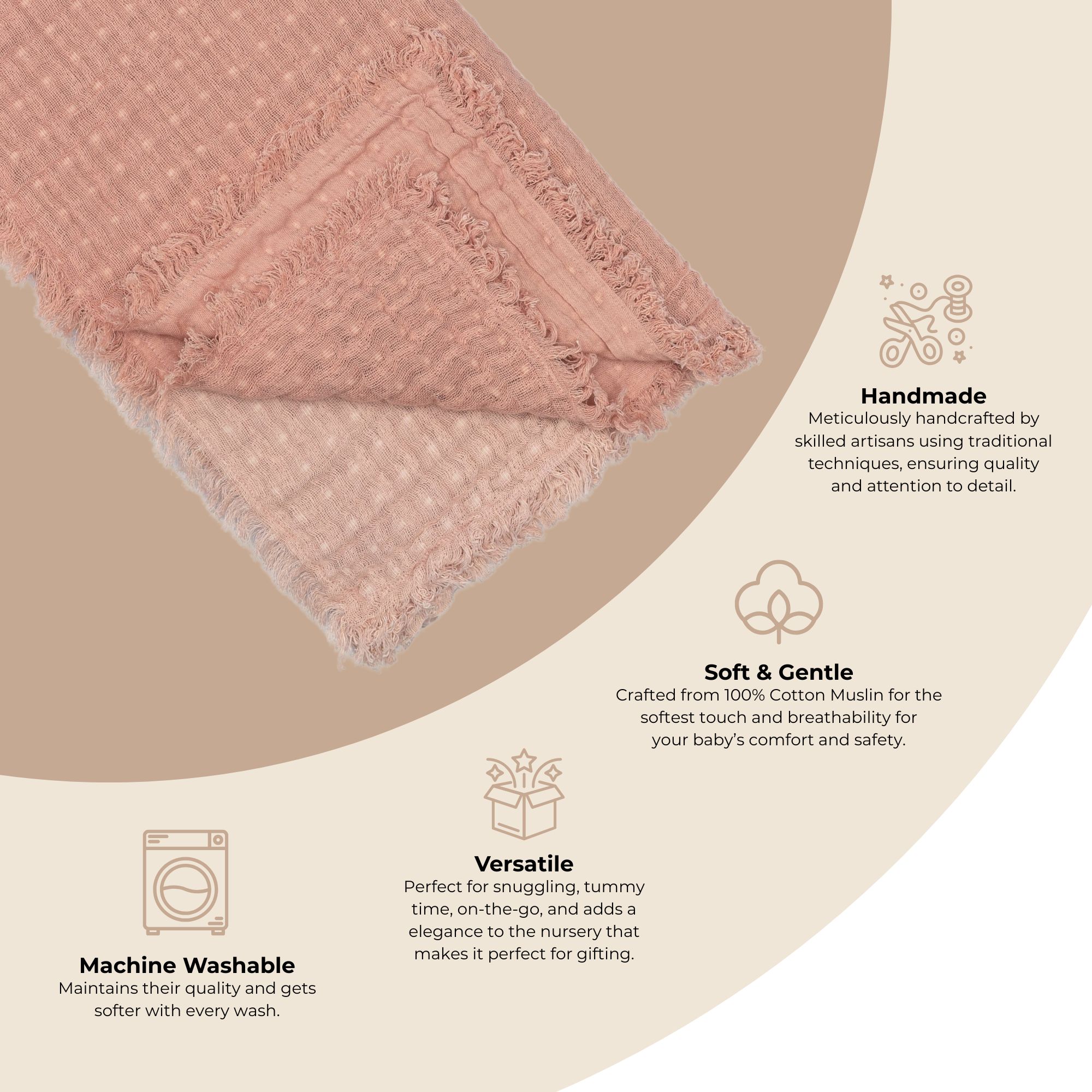 Crane Baby Multi-Layer Muslin Cotton Baby Blanket- Bambi Baby