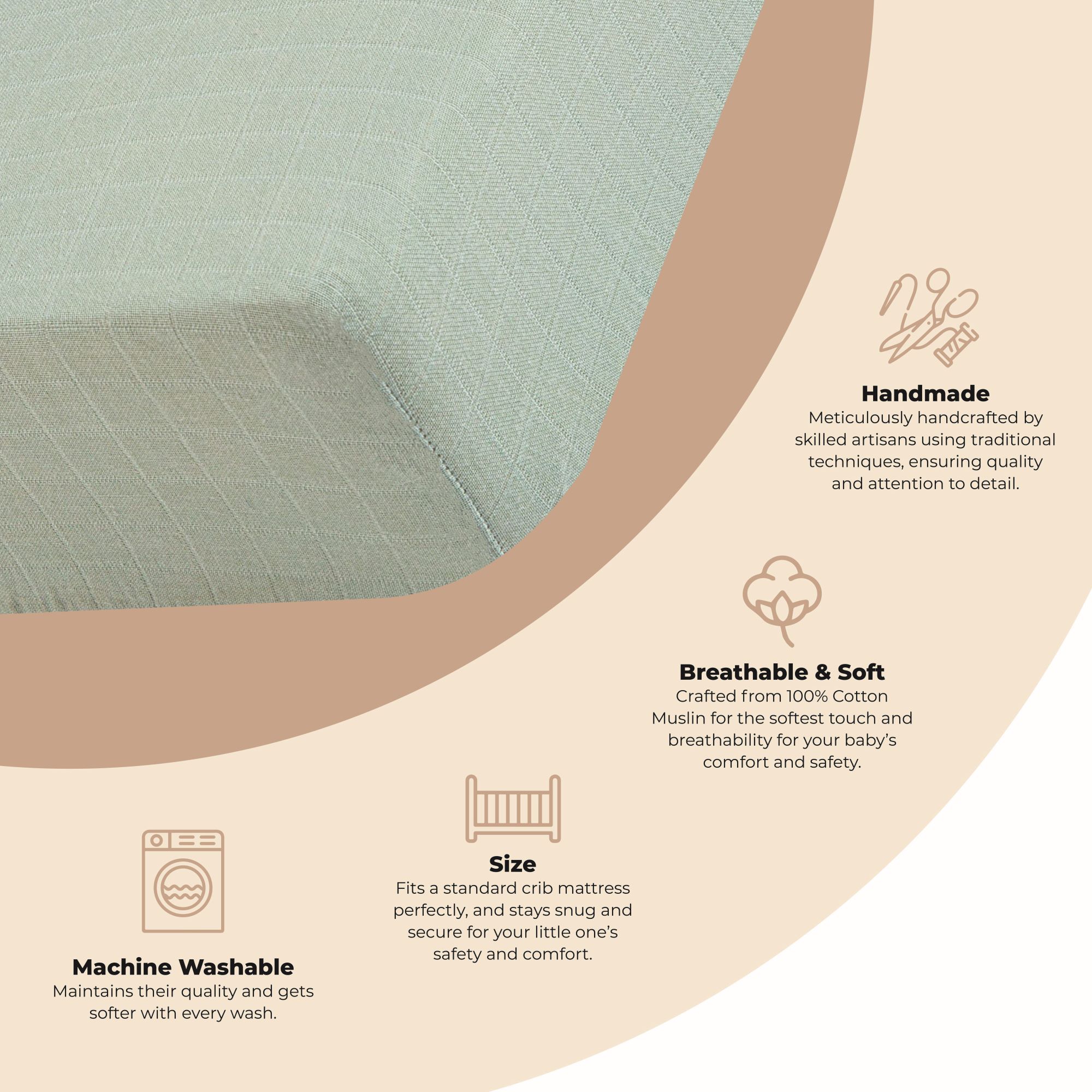 Crane Baby Muslin Fitted Crib Sheet- Bambi Baby